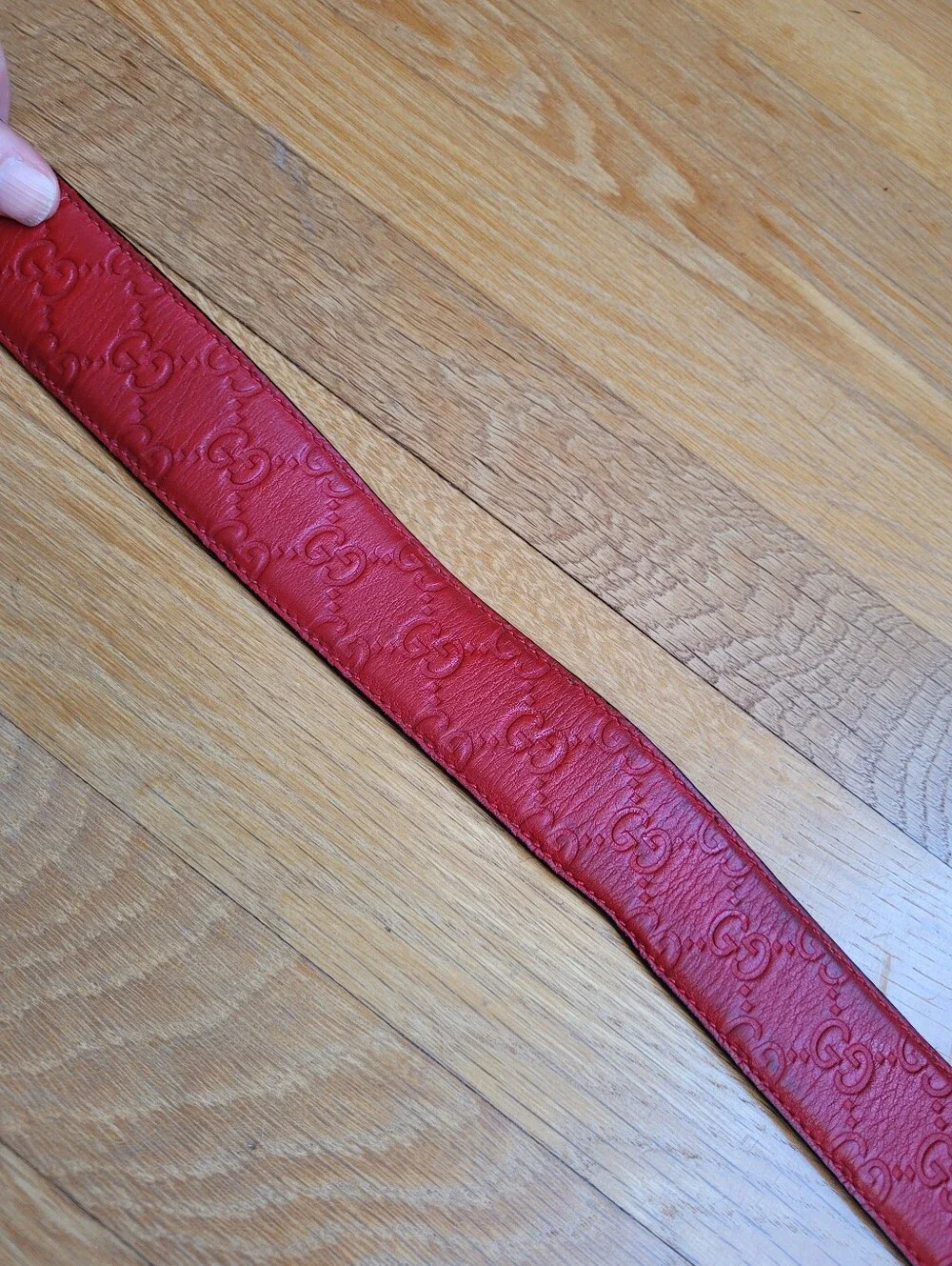 Gucci GG Embossed Leather Belt 114876